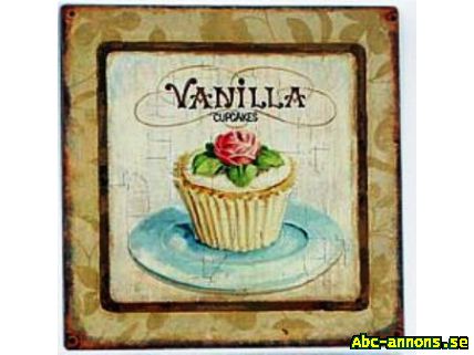 Plåtskylt Vintage Vanilla Cupcakes