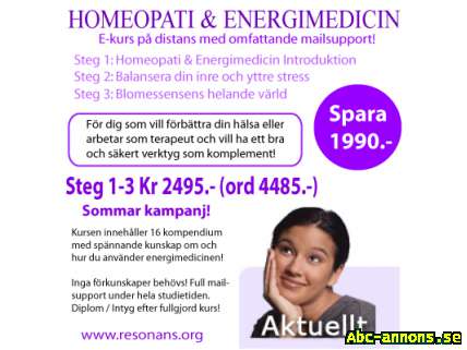 E-kurs på distans homeopati & energimedicin