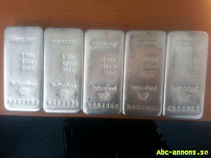 5 x 1 kg metalor 999 fint silver barer